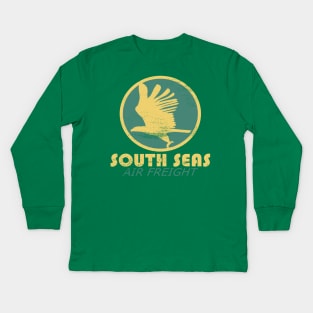 Vintage Travel - South Seas Air Freight (distressed) Kids Long Sleeve T-Shirt